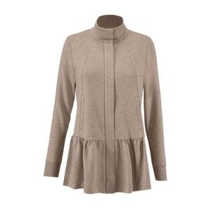 Cabi Weekend Topper Peplum Zip-Up Jacket French Terry Knit Size S EUC